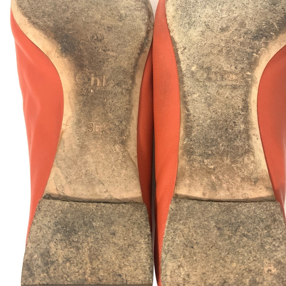 CHLOE Lauren Scalloped Flats Coral Size 36.5 - Picture 8 of 8